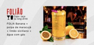 Carta de drink Bebida Folião